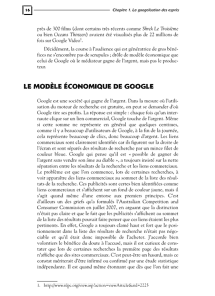 Dunod - Les dix plaies d'Internet - Dominique Maniez - Le modèle économique de google - page 16