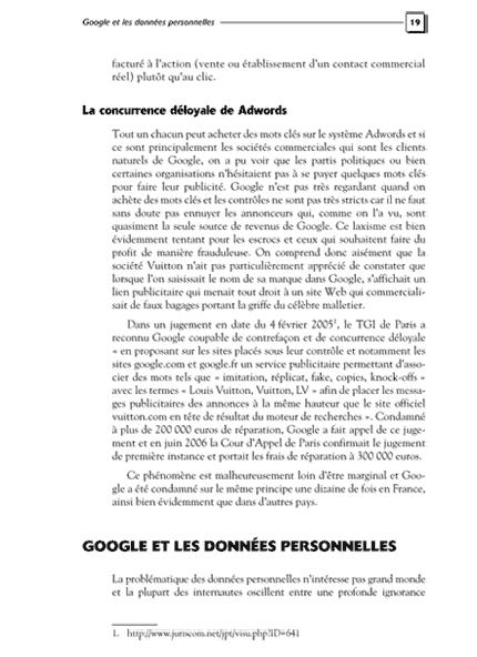 Dunod - Les dix plaies d'Internet - Dominique Maniez - Google et les données personnelles - page 19