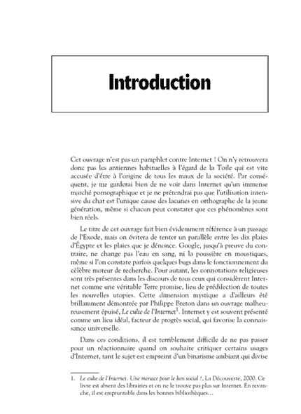 Dunod - Les dix plaies d'Internet - Dominique Maniez - Introduction - page 1