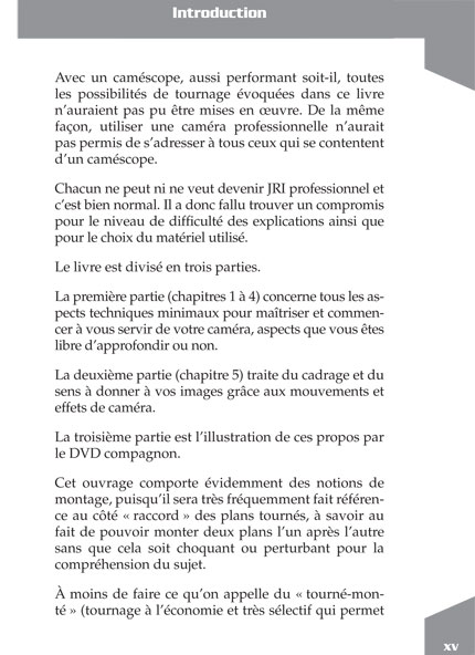 Guide pratique du TOURNAGE VIDÉO - Olivier PONTHUS - Introduction - page 2